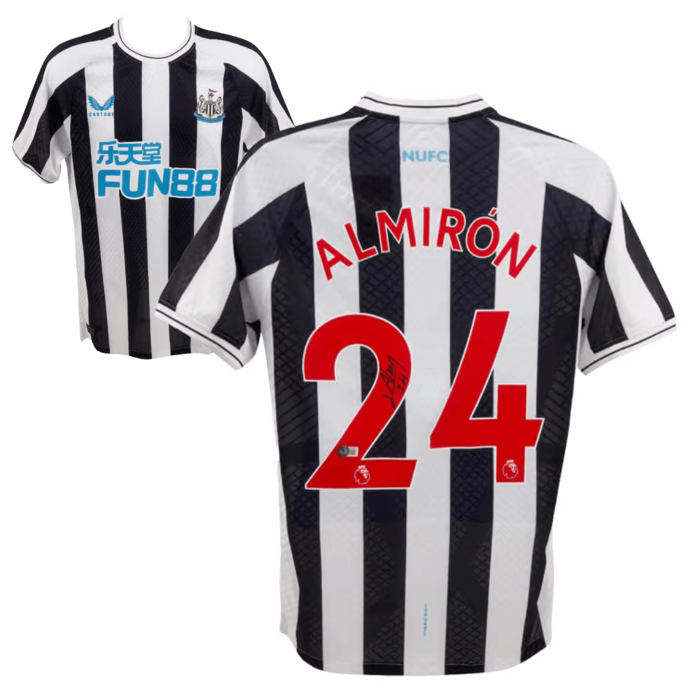 Miguel Almiron Signed Newcastle Home Soccer Jersey #24 – Beckett COA