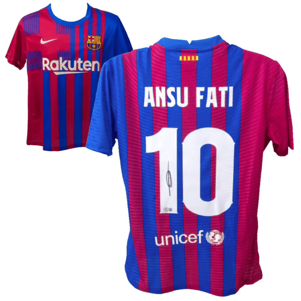 Ansu Fati Signed Barcelona Home Soccer Jersey #10 – Beckett COA