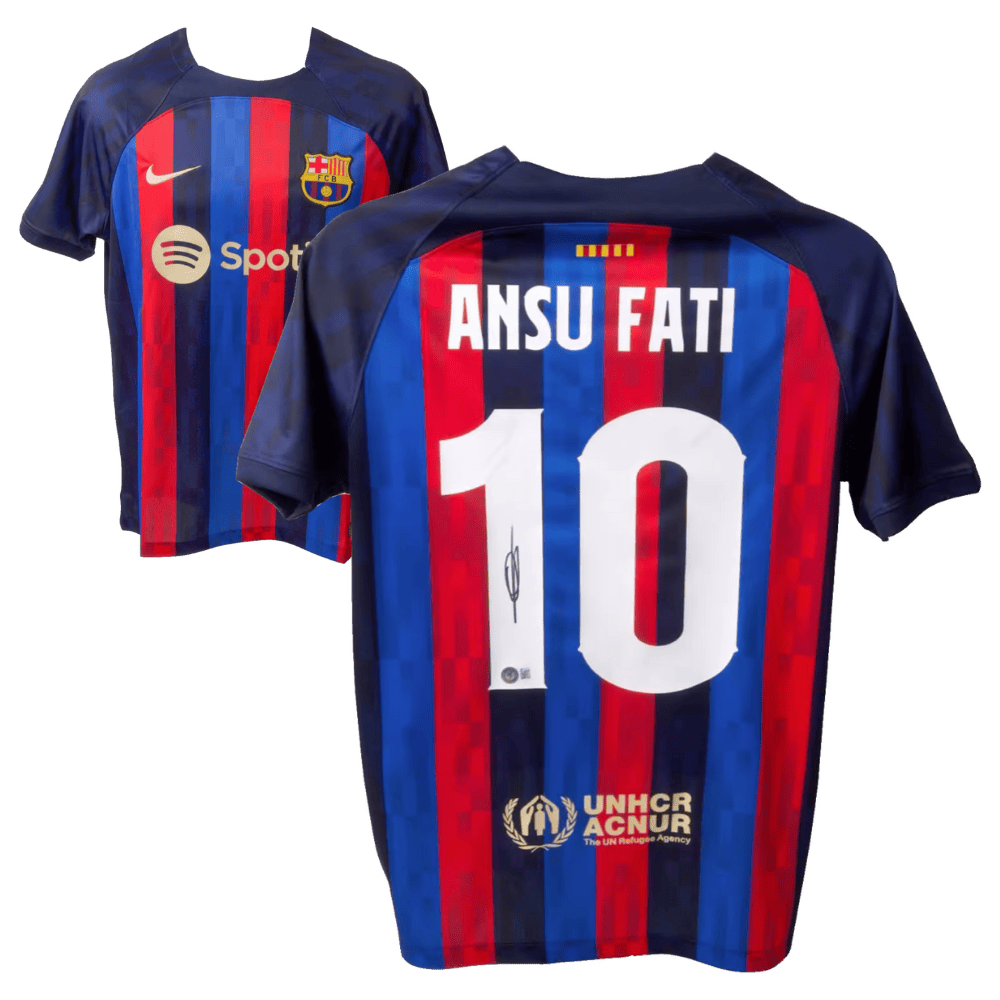 Ansu Fati Signed Barcelona Home Soccer Jersey #10 – Beckett COA