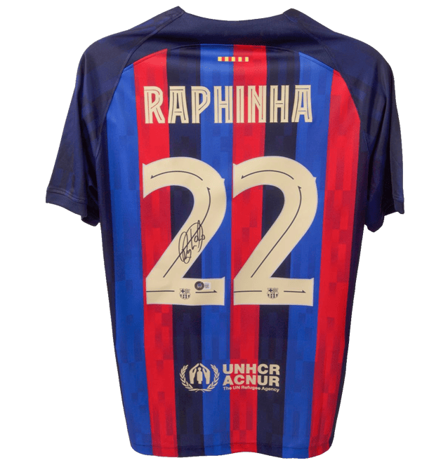 Raphinha Signed Barcelona Jersey – Beckett COA