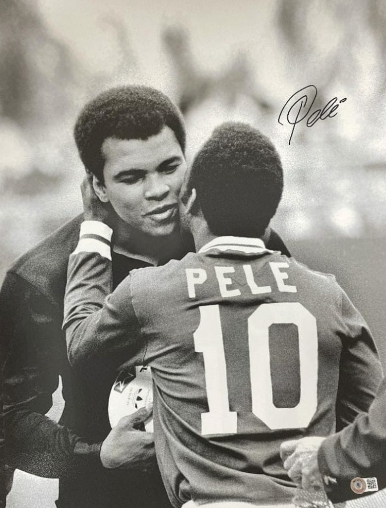 Pele Signed Muhammad Ali Print – Beckett COA