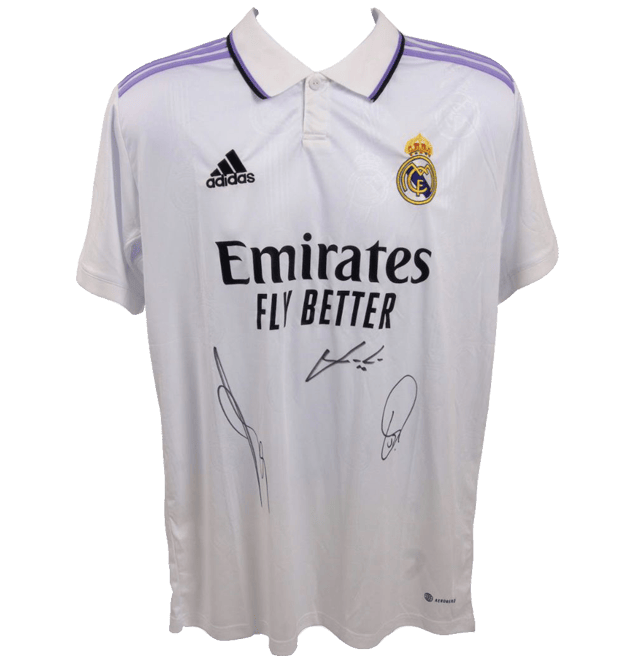 Vinicius Jr, Benzema & Modric Signed Real Madrid Jersey – Beckett COA