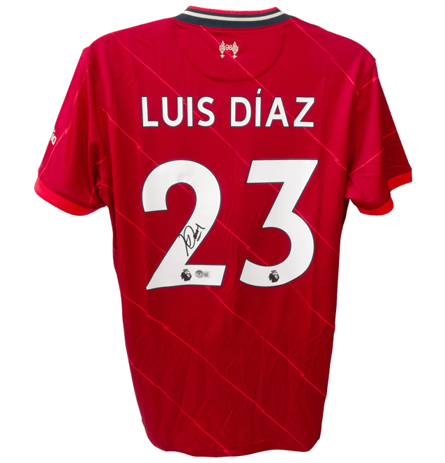 Luis Diaz Signed Liverpool Jersey Beckett Coa Mvps Authentic Signed Memorabilia 3652