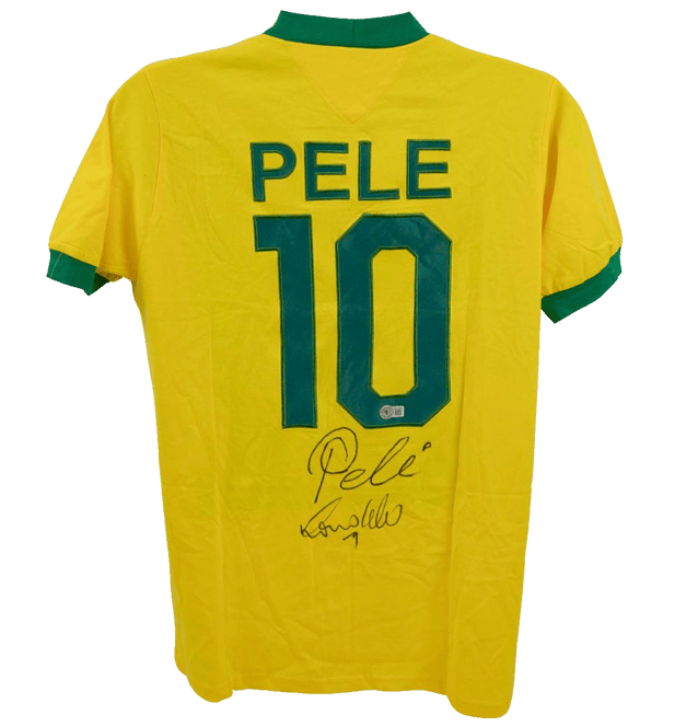 Pele & Ronaldo Nazario Signed Brazil Jersey – Beckett COA