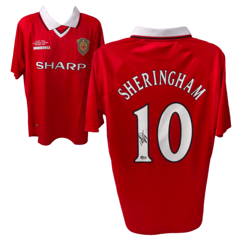 Teddy Sheringham Signed Manchester United Jersey – Beckett COA