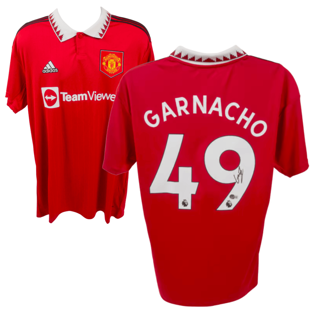 Alejandro Garnacho Signed Manchester United Red Home Rookie Jersey – Beckett COA