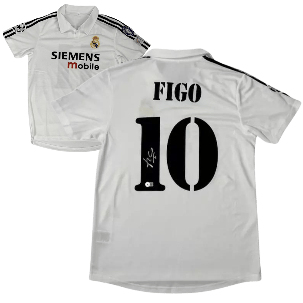 Luis Figo Signed 2001 Real Madrid Home Soccer Jersey #10 – Beckett COA