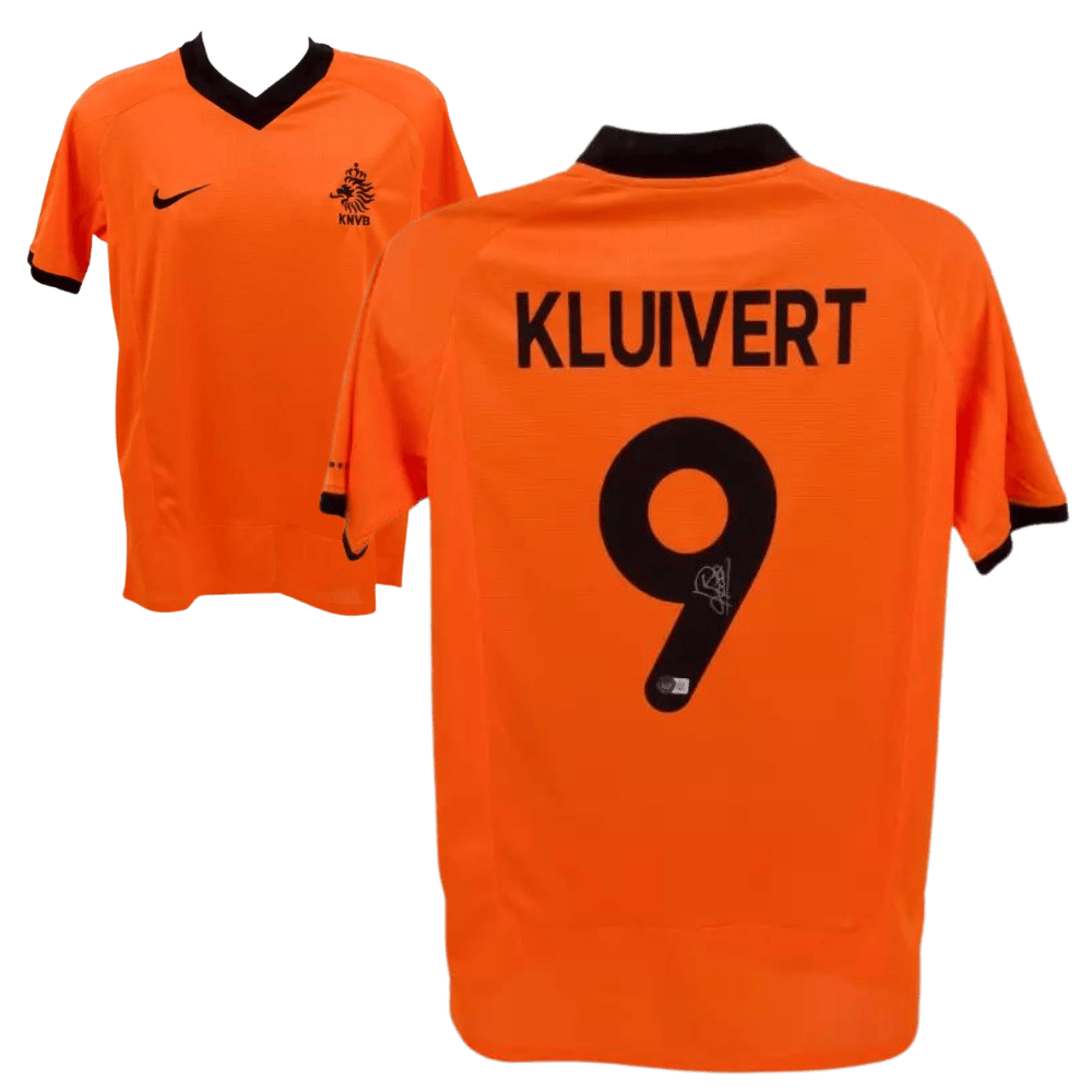 Patrick Kluivert Signed Netherlands National Team Soccer Jersey #9 – Beckett COA