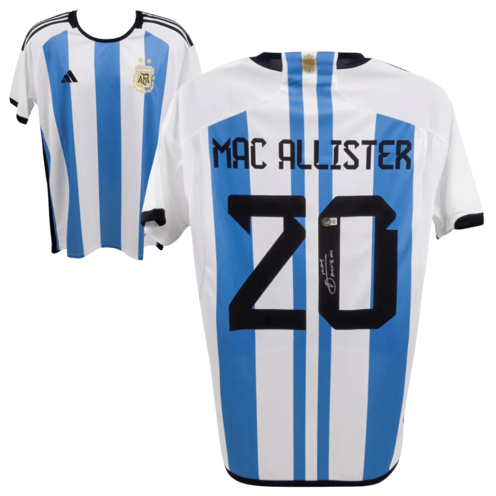 Alexis Mac Allister Signed Argentina National Soccer Jersey #20 – BECKETT COA