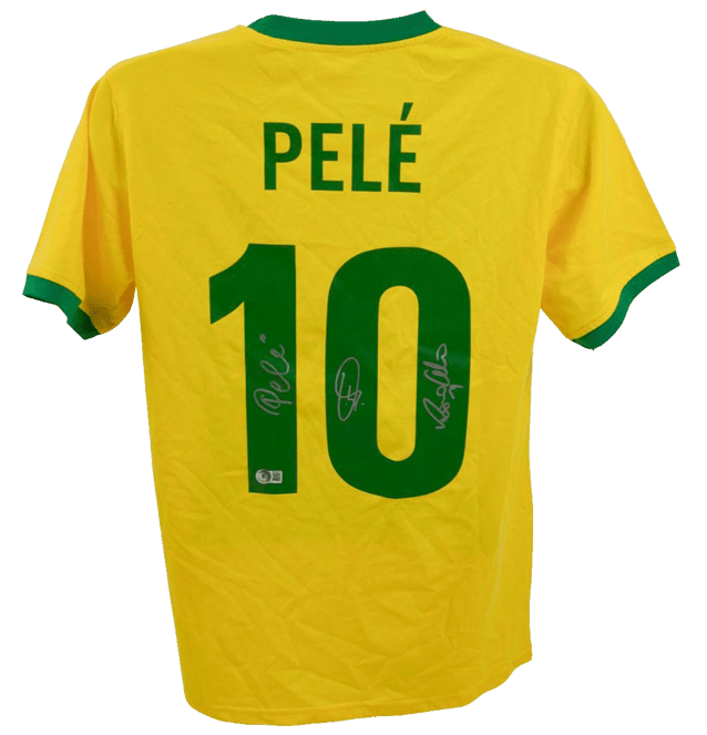 Pele, Ronaldo Nazario & Vinicius Jr Signed Brazil Jersey – Beckett COA