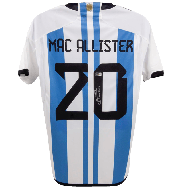 Mac Allister Signed Argentina Jersey – Beckett COA