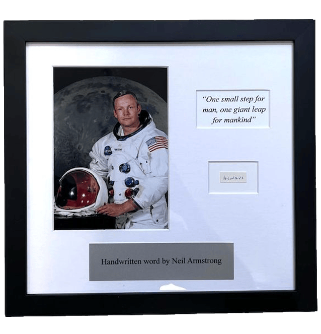 Framed Neil Armstrong Hand Written Word – Beckett COA