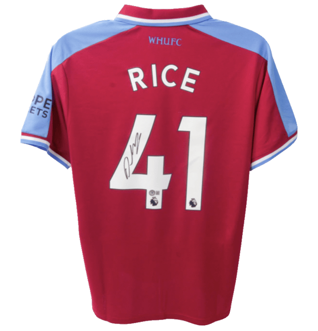 Declan Rice Signed West Ham Jersey – Beckett COA