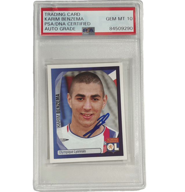 Karim Benzema Signed 2007 Panini UCL Rookie Sticker – PSA 10