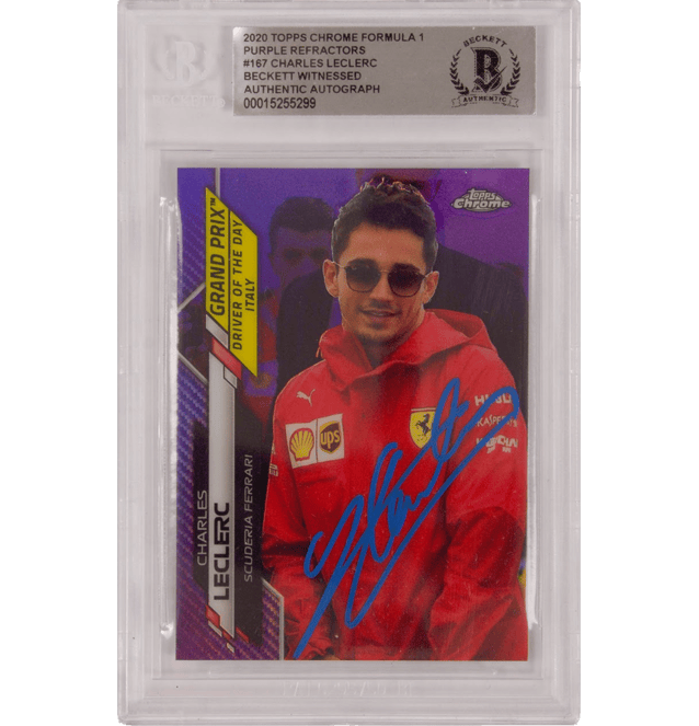 CHARLES LECLERC Signed 2020 TOPPS CHROME F1 PURPLE /399 – BGS AUTHENTIC