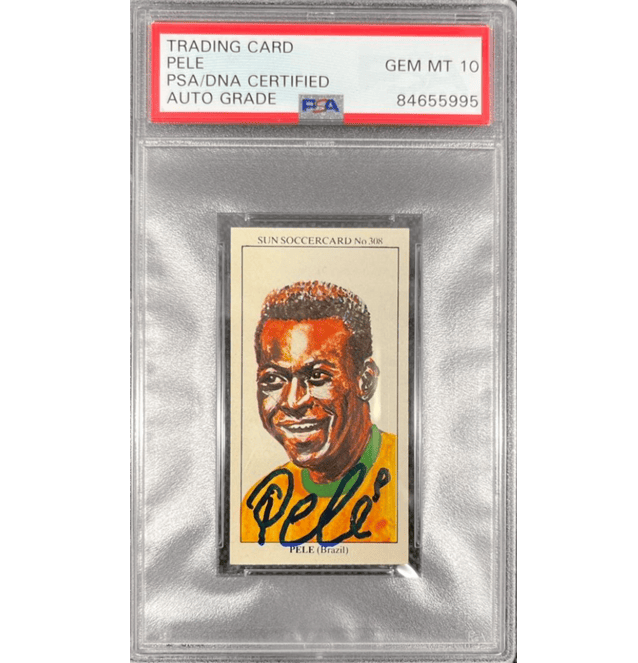 Pele Signed Sun Soccercard #308 – PSA 10
