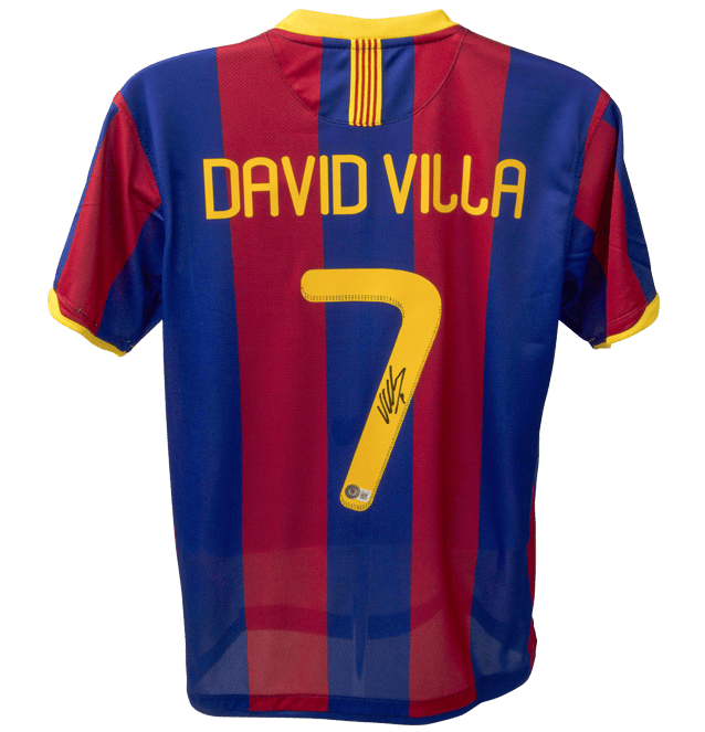 David Villa Signed Barcelona Jersey – Beckett COA