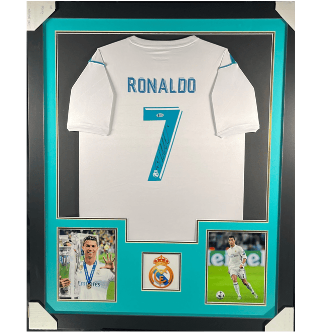 Framed Cristiano Ronaldo Signed Real Madrid Jersey – Beckett COA