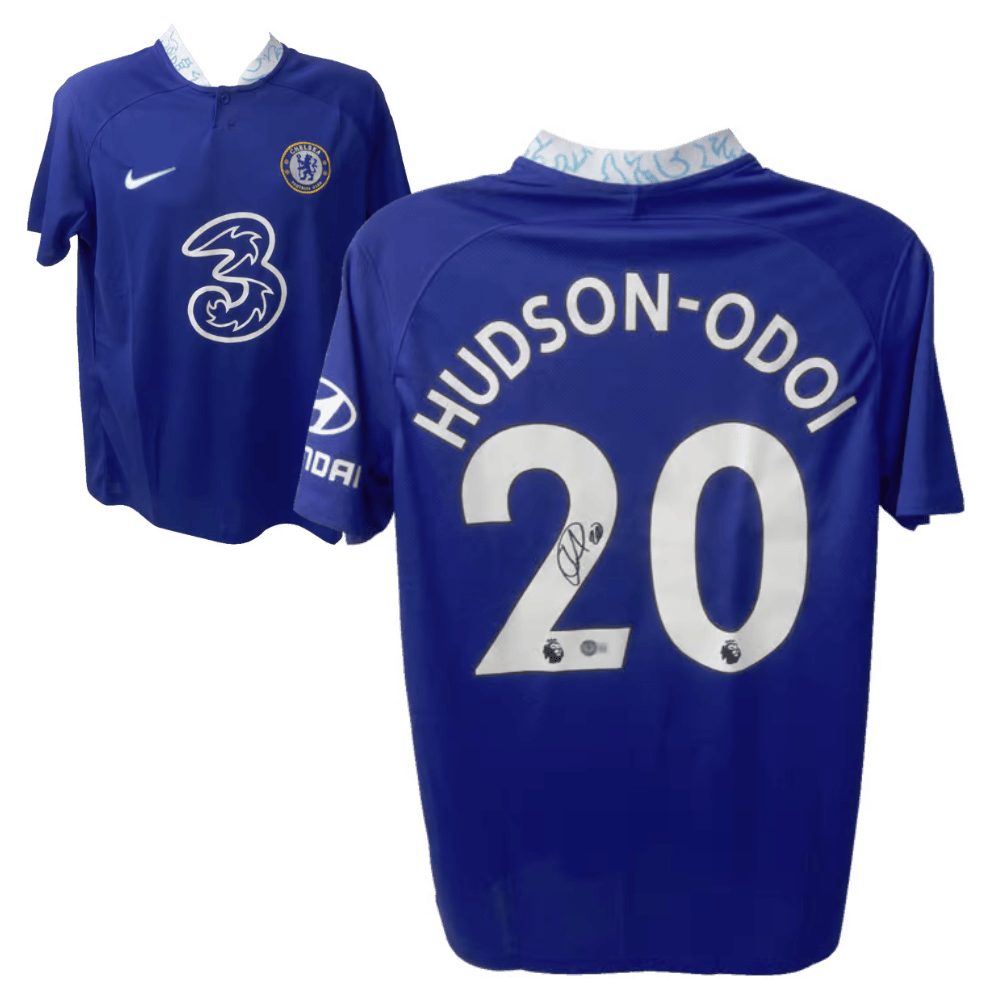 Callum Hudson Odoi Signed 2022-23 Chelsea Home Soccer Jersey #20 – Beckett COA