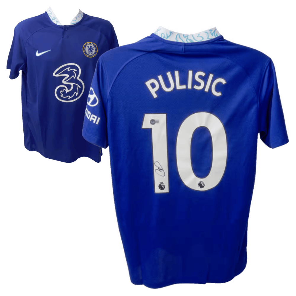 Christian Pulisic Signed 2022-23 Chelsea Blue Home Soccer Jersey – Beckett COA