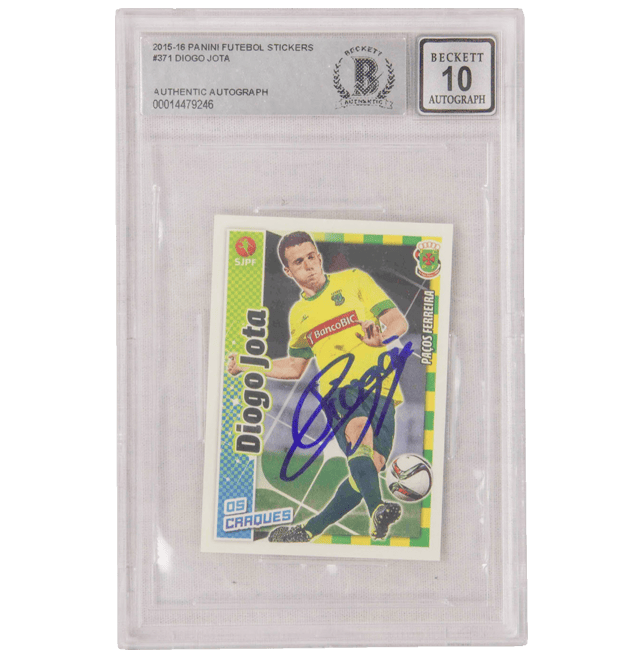 Diogo Jota Signed 2015-16 Panini Futebol Sticker #223 – BGS 10