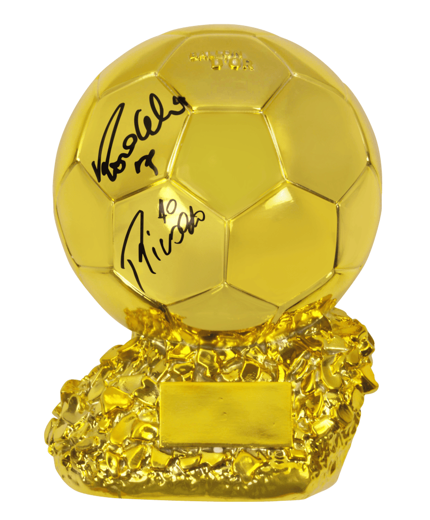 Ronaldo Nazario & Rivaldo Signed Ballon d’Or Trophy – Beckett COA