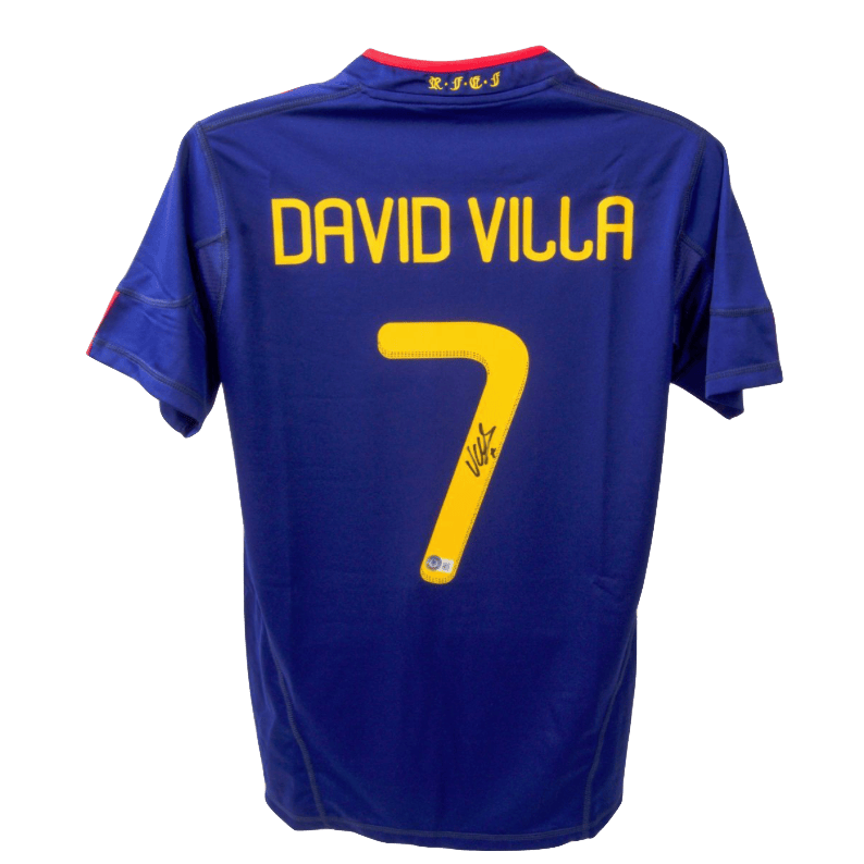 David Villa Signed Spain Jersey – Beckett COA