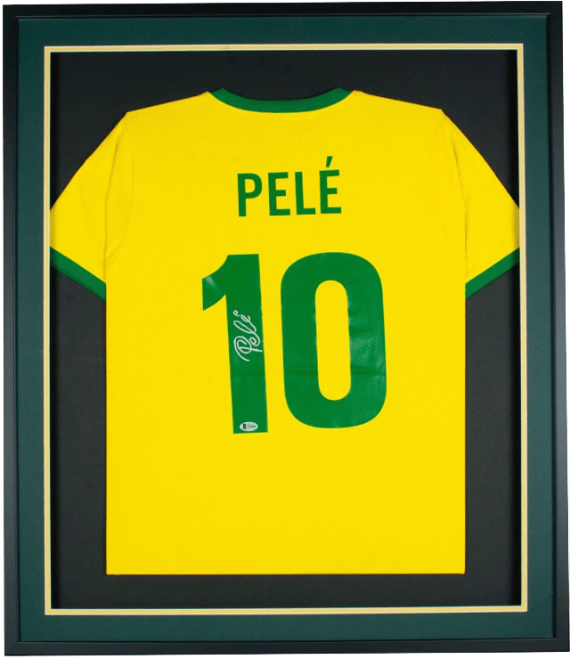Framed Pele Signed Brazil Jersey – Beckett COA