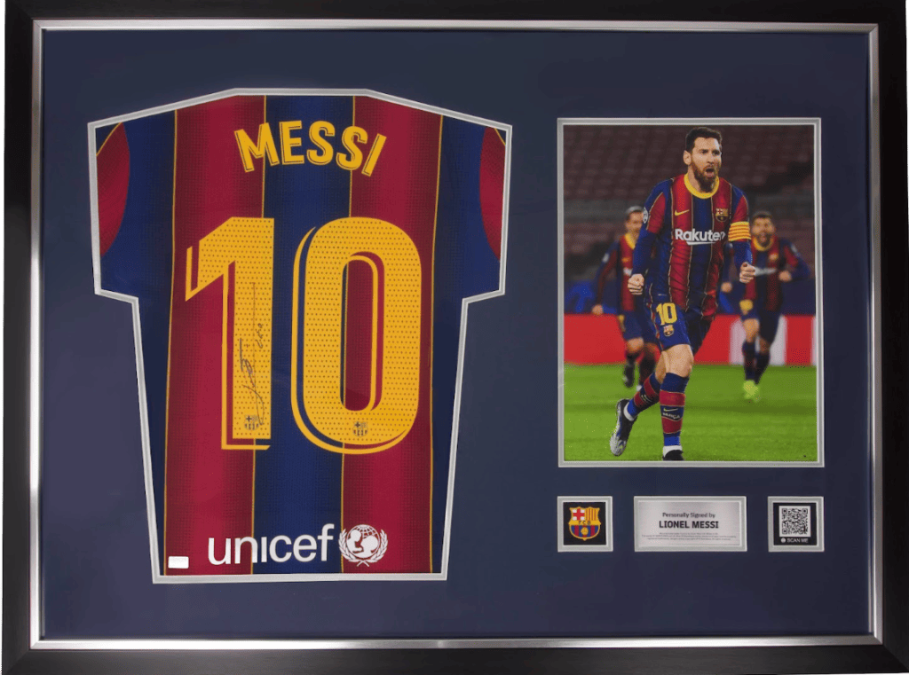 Framed Lionel Messi Signed Barcelona Jersey with Print – Beckett COA
