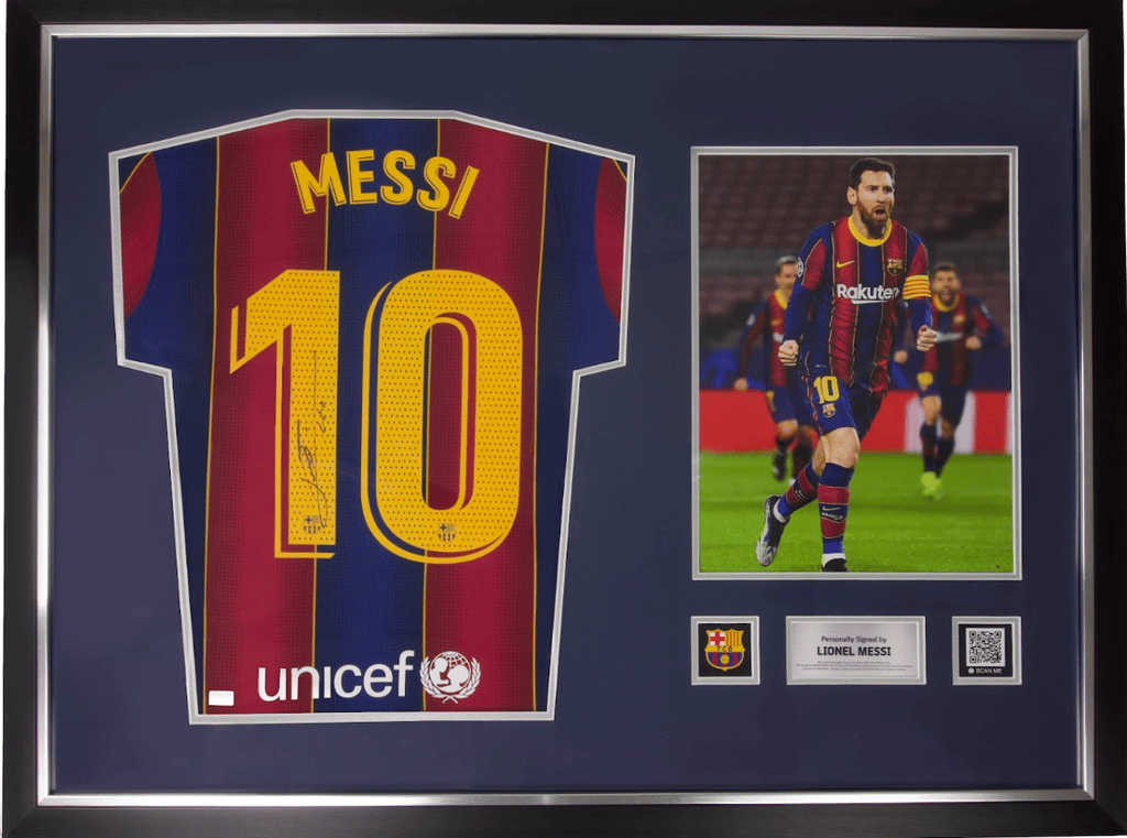 Framed Lionel Messi Signed Barcelona Jersey with Print – Beckett COA