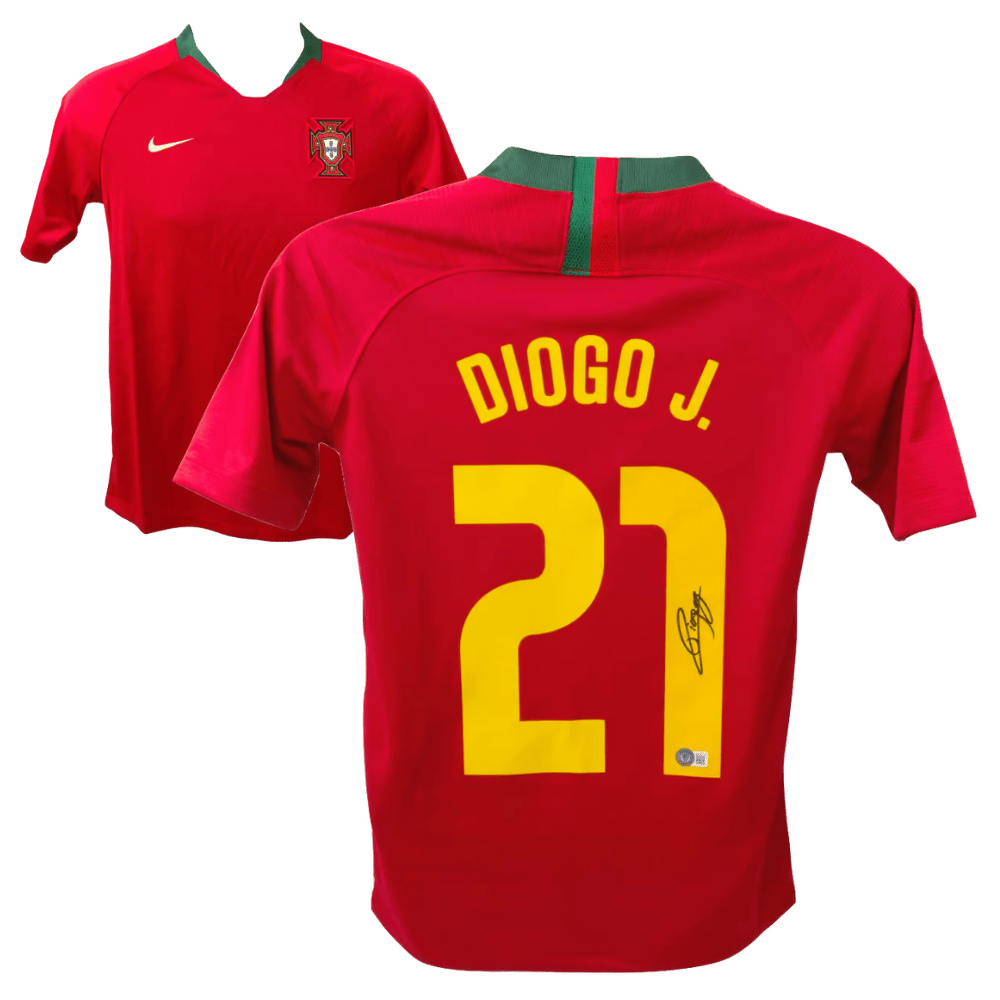 Diogo Jota Signed Portugal Home Soccer Jersey #21 – Beckett COA