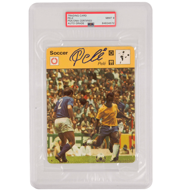Pele Signed World Cup Champ Card – PSA 9