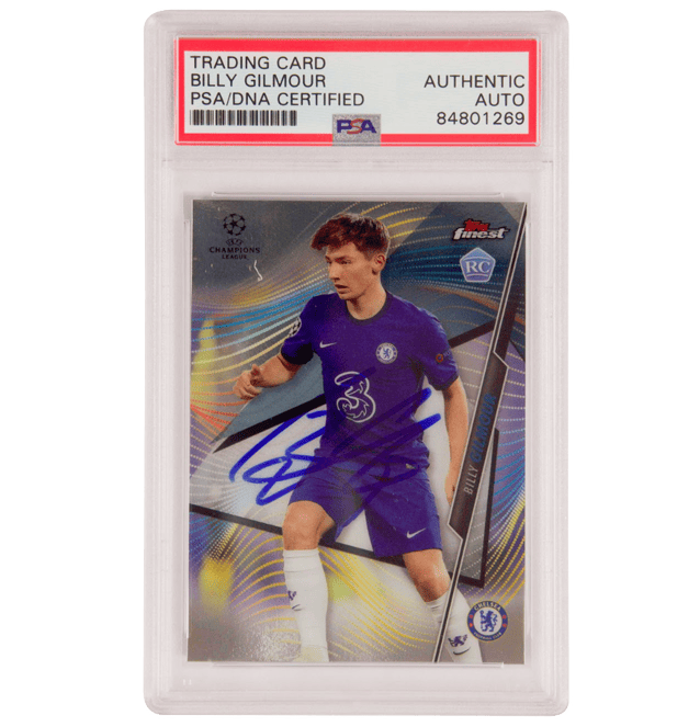 Billy Gilmour Signed UCL Topps Finest Rookie #20 – PSA Authentic