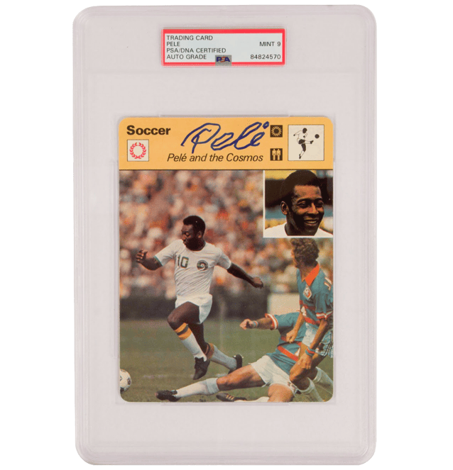 Pele Signed A Shower of Dollars Card – PSA 9