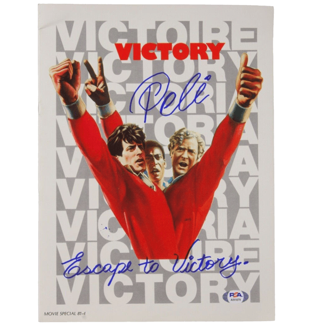 Pele Signed “Escape To Victory” Inscribed Victory Program