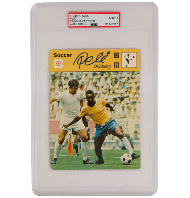 Pele Signed The Skill of Ball Control Card – PSA 9