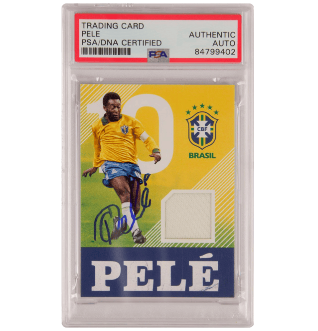 Pele Signed Panini Nobility Match Worn Patch – PSA Authentic