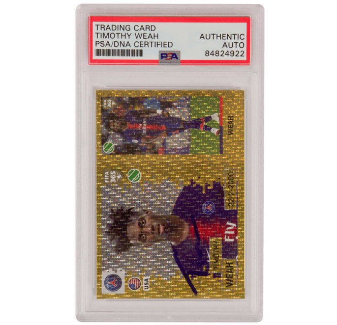 Timothy Weah Signed FIFA 365 Gold Sticker – PSA Authentic