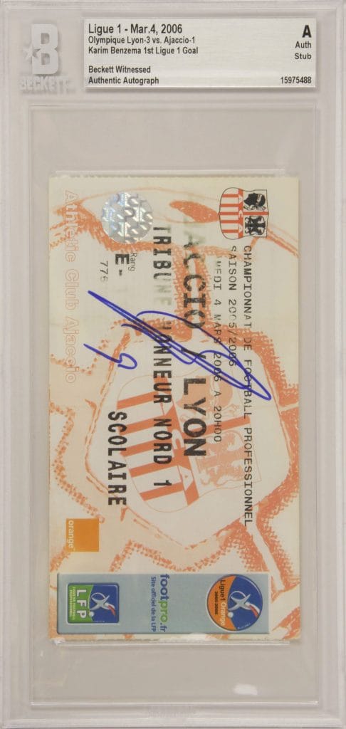 Karim Benzema Signed 1st League 1 Goal Ticket – BGS Authentic