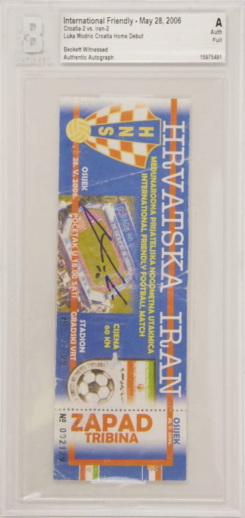 Luka Modric Signed 2006 First Croatia Home Game Ticket – BGS Authentic