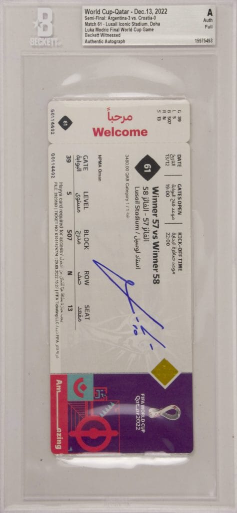 Luka Modric Signed 2022 World Cup Semi Final Ticket – BGS Authentic
