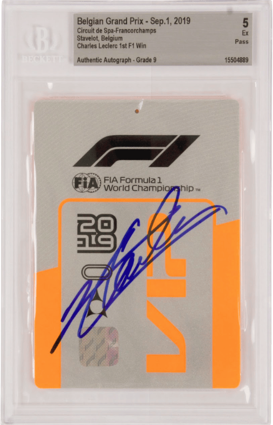 Charles Leclerc Signed First F1 Win VIP Pass – BGS Authentic