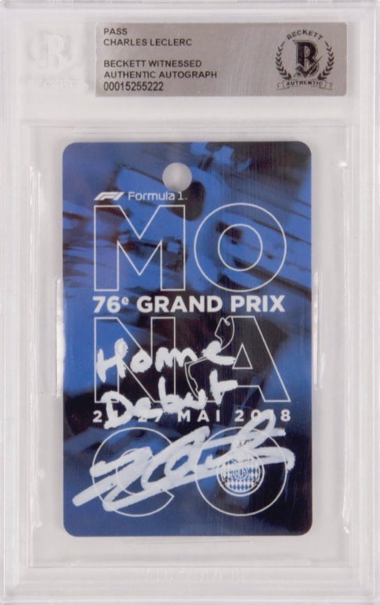 Charles Leclerc Signed F1 Home Debut Race Pass – BGS Authentic