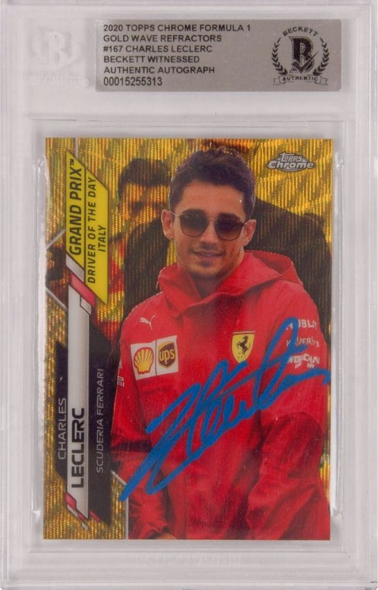 Charles Leclerc Signed 2020 Topps Chrome F1 Gold Wave /50 – BGS Authentic