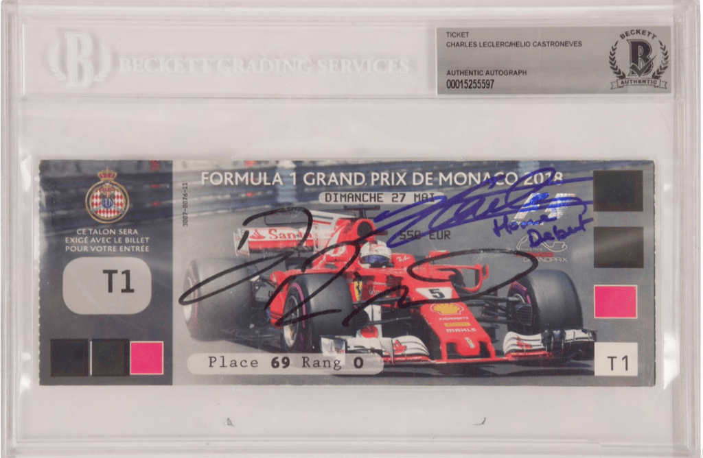 Charles Leclerc Signed F1 Home Debut Race Ticket – BGS Authentic