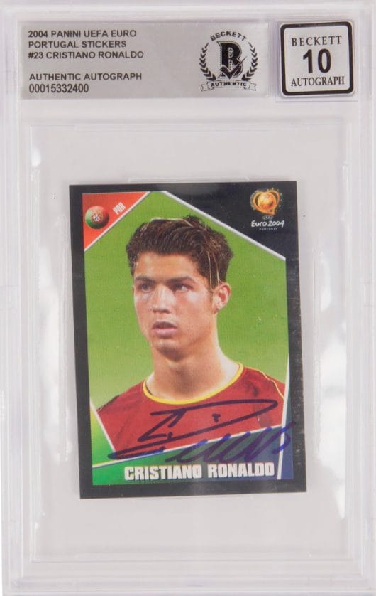 Cristiano Ronaldo Signed Panini EURO 2004 Sticker – BGS 10