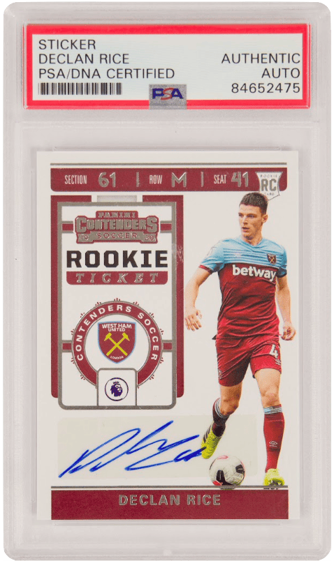 Declan Rice Signed Panini Rookie Ticket – PSA Authentic