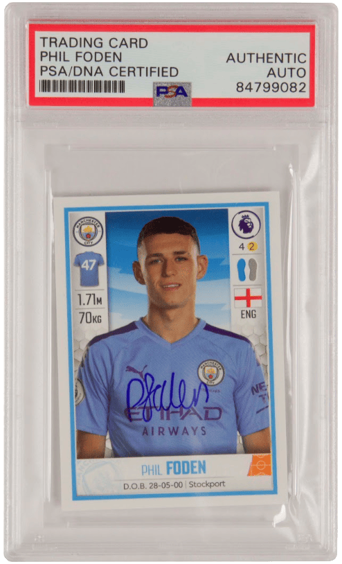 Phil Foden Signed Panini EPL 2020 Sticker – PSA Authentic