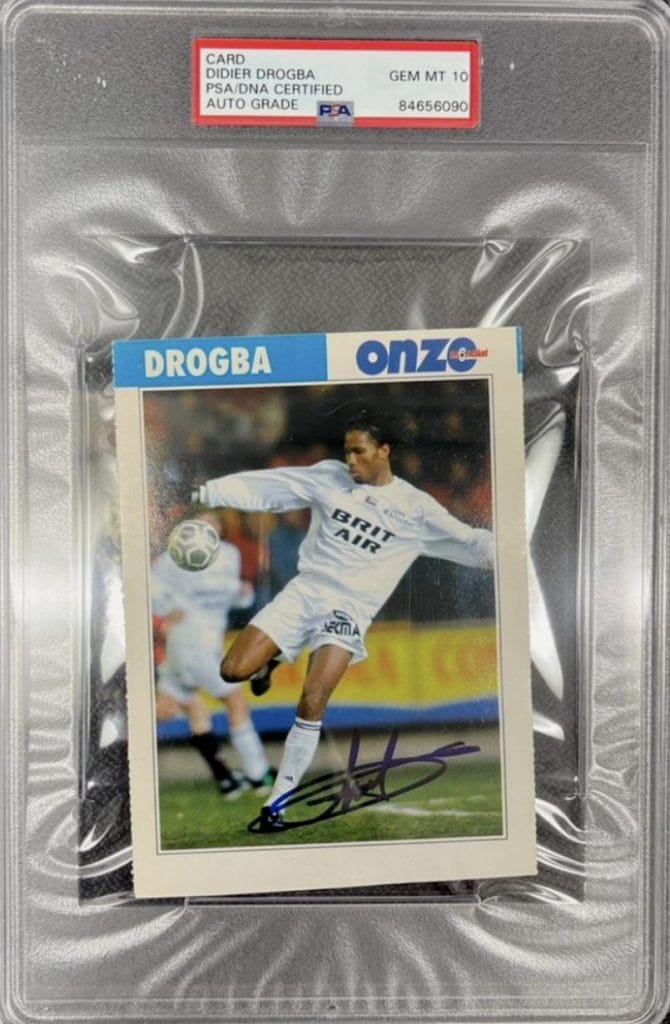 Didier Drogba Signed 2003 Onzo Rookie Jumbo Card – PSA 10