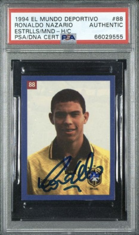Ronaldo Nazario Signed 1994 El Mundo Deportivo Rookie Card – PSA Authentic